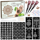 PllusJoys kit tatuaje temporal marrón con tubos para delinear diseños temporales