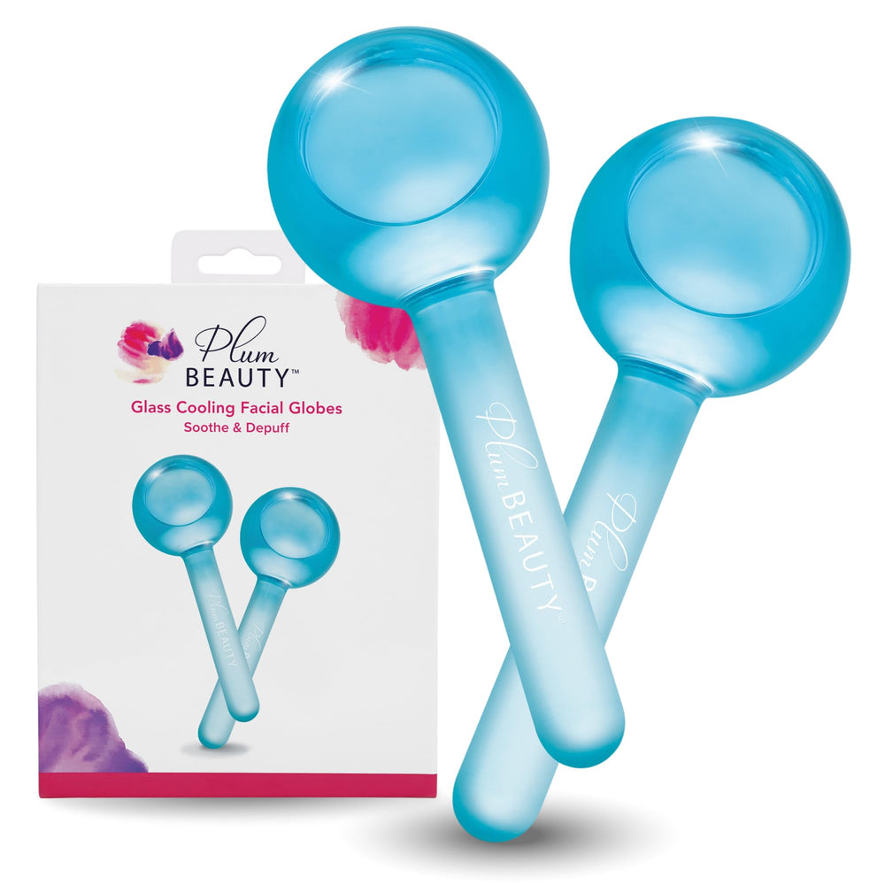 Globos de hielo facial Plum Beauty, set de dos para masaje refrescante.