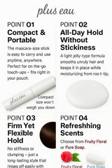 Plus eau Point Repair Stick application wand close-up for precise edge taming.
