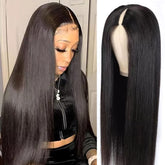 Pobokix 22-inch V Part wig with straight Brazilian hair for a natural, silky look.