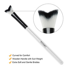 POCMKO lash shampoo brush with wooden handle for comfortable daily use.