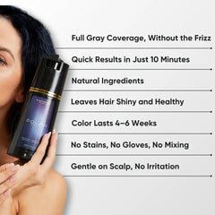 Polar Hair Care purple dye shampoo foamy lather on gray hair for quick color boost