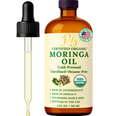 Pomberries Aceite de Moringa, botella ámbar para hidratación diaria de piel