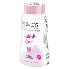 POND'S Angel Face Pinkish White Glow powder closeup highlighting texture for smooth look