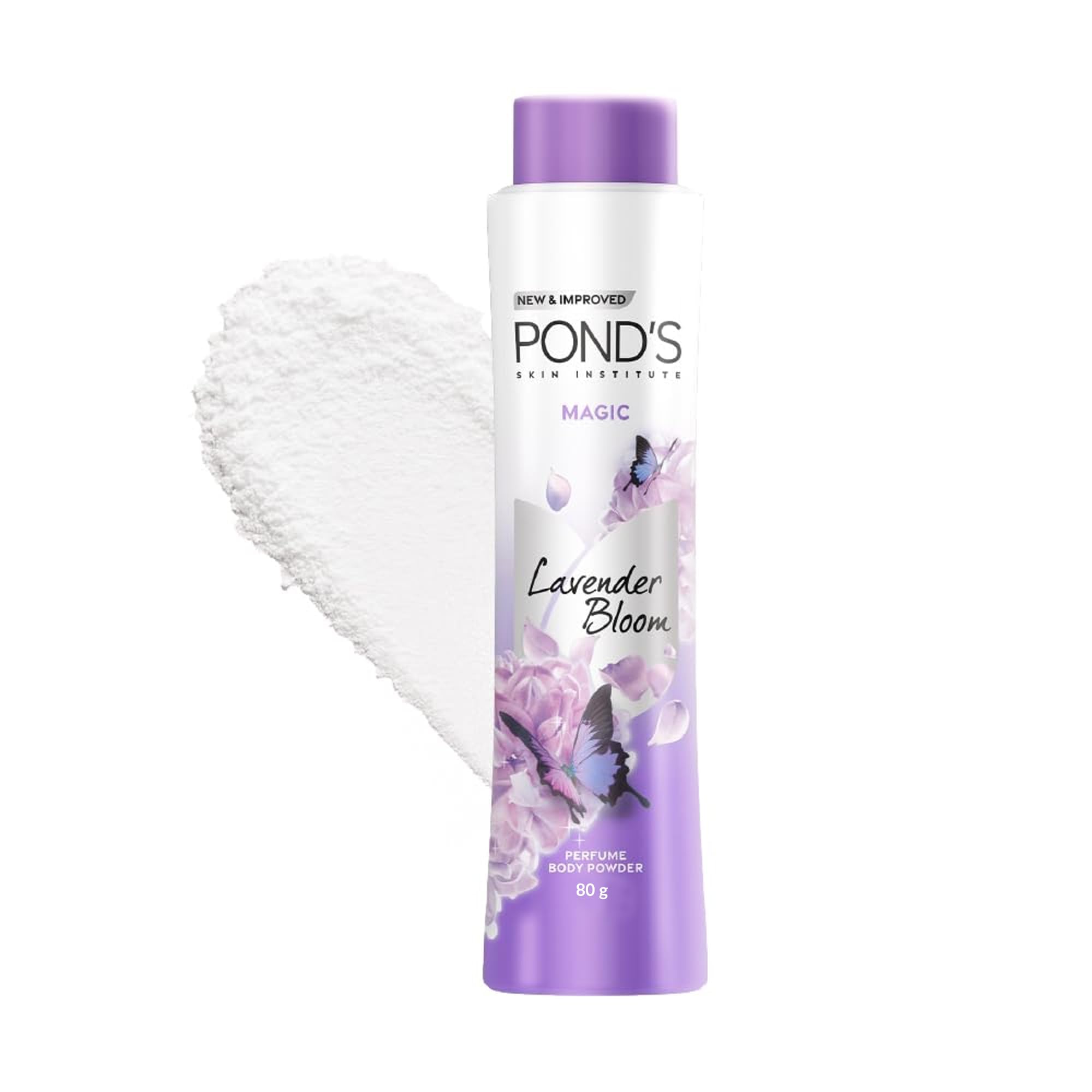 Pond's Dreamflower Talco, envase con tapa para dispensación rápida.