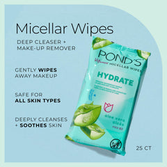 POND'S Micellar Wipes textured wipe close-up for sensitive skin cleansing