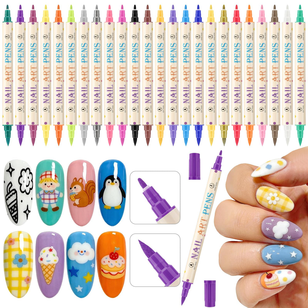 Ponhey plumas de esmalte para uñas, 24 colores para diseños.