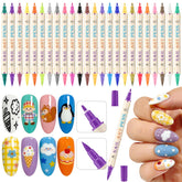 Ponhey plumas de esmalte para uñas, 24 colores para diseños.