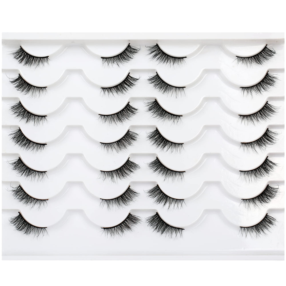 Pooplunch fluffy half lashes package view lightweight synthetic fibers for natural flutter