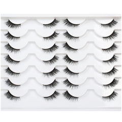 Pooplunch fluffy half lashes package view lightweight synthetic fibers for natural flutter