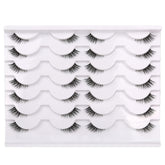 Pooplunch half false eyelashes with clear band for comfortable daily wear.