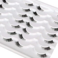 Pooplunch wispy cat eye lashes highlight outer corners for natural definition.