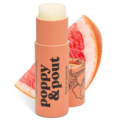 Poppy & Pout bálsamo labial pomelo rosado jumbo para hidratación suave.