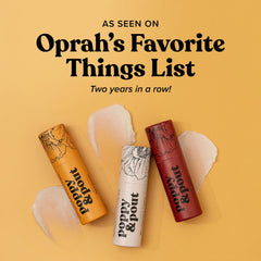 Poppy & Pout ingredientes: cera de abejas, coco y vitamina E para nutrición diaria