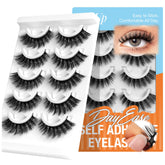 Popup Self Adhesive Eyelashes XA03 packaging close-up with built-in adhesive strip for quick wear