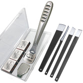 POQOD callus shaver set, overall view, convenient foot care for wet and dry feet.