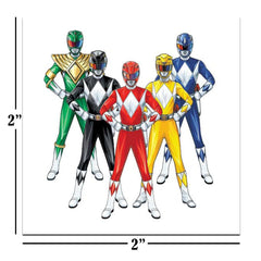 Power Rangers 2-inch tattoos with hero designs for quick decorating and fun play.