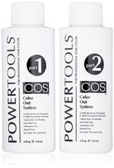 PowerTools COS bottle demonstrates safe color removal for hair color correction.