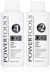 PowerTools COS bottle demonstrates safe color removal for hair color correction.
