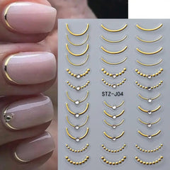 POWPOP French line stripes and bow designs for versatile manicure options.