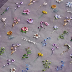 POWPOP nail decals dreamcatcher flowers 5D embossing with dimensional texture