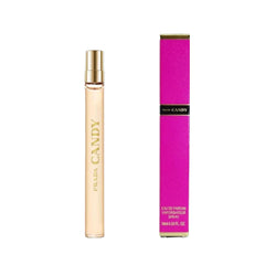 Prada Candy travel spray bottle with embossed logo for on-the-go scent