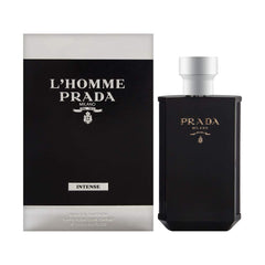 Prada L'Homme Intense bottle front view, ideal for sophisticated evenings.