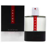 Prada Luna Rossa Carbon bottle closeup highlighting premium design for daily wear