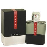 Prada Luna Rossa Carbon bottle front view highlighting bold, modern masculine fragrance