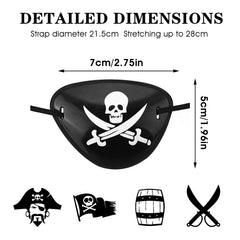 Parche de ojo pirata negro Prasacco, ajuste cómodo sin presión.