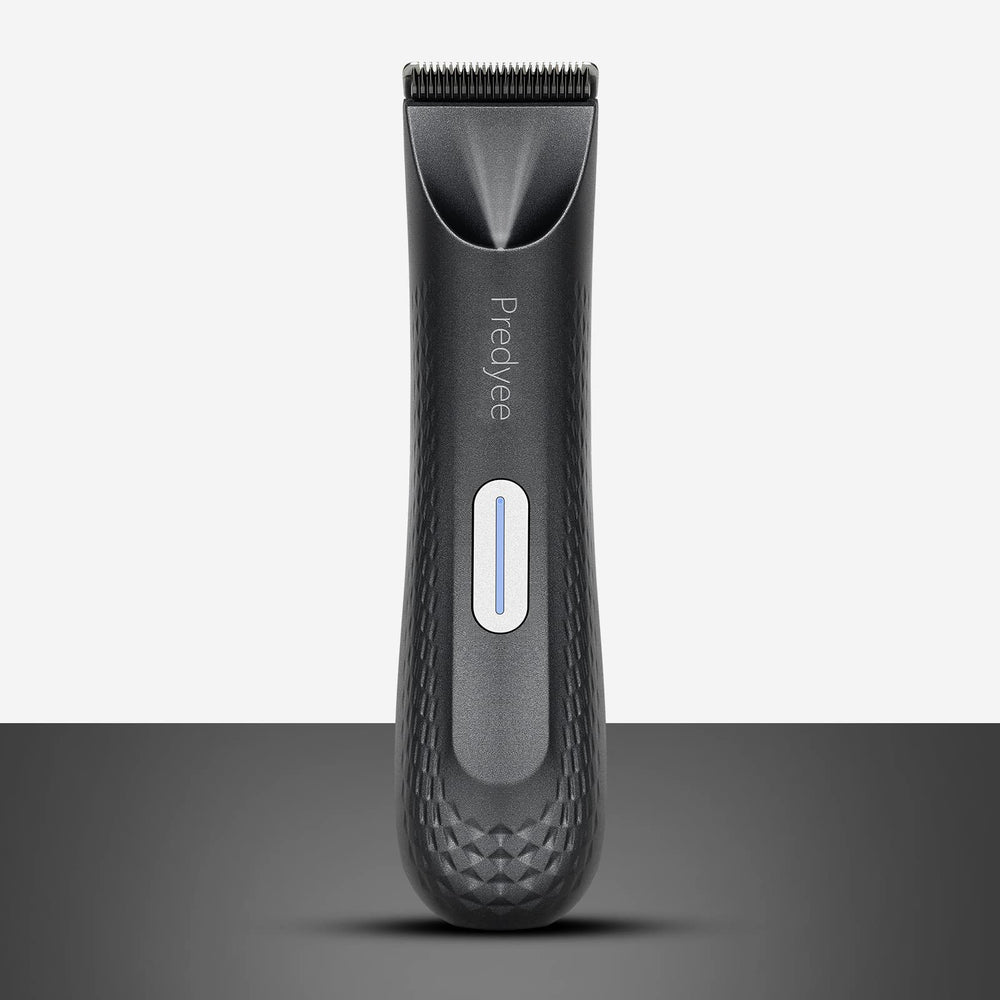 Predyee Manscape Trimmer close-up shows ceramic blade for precise grooming.