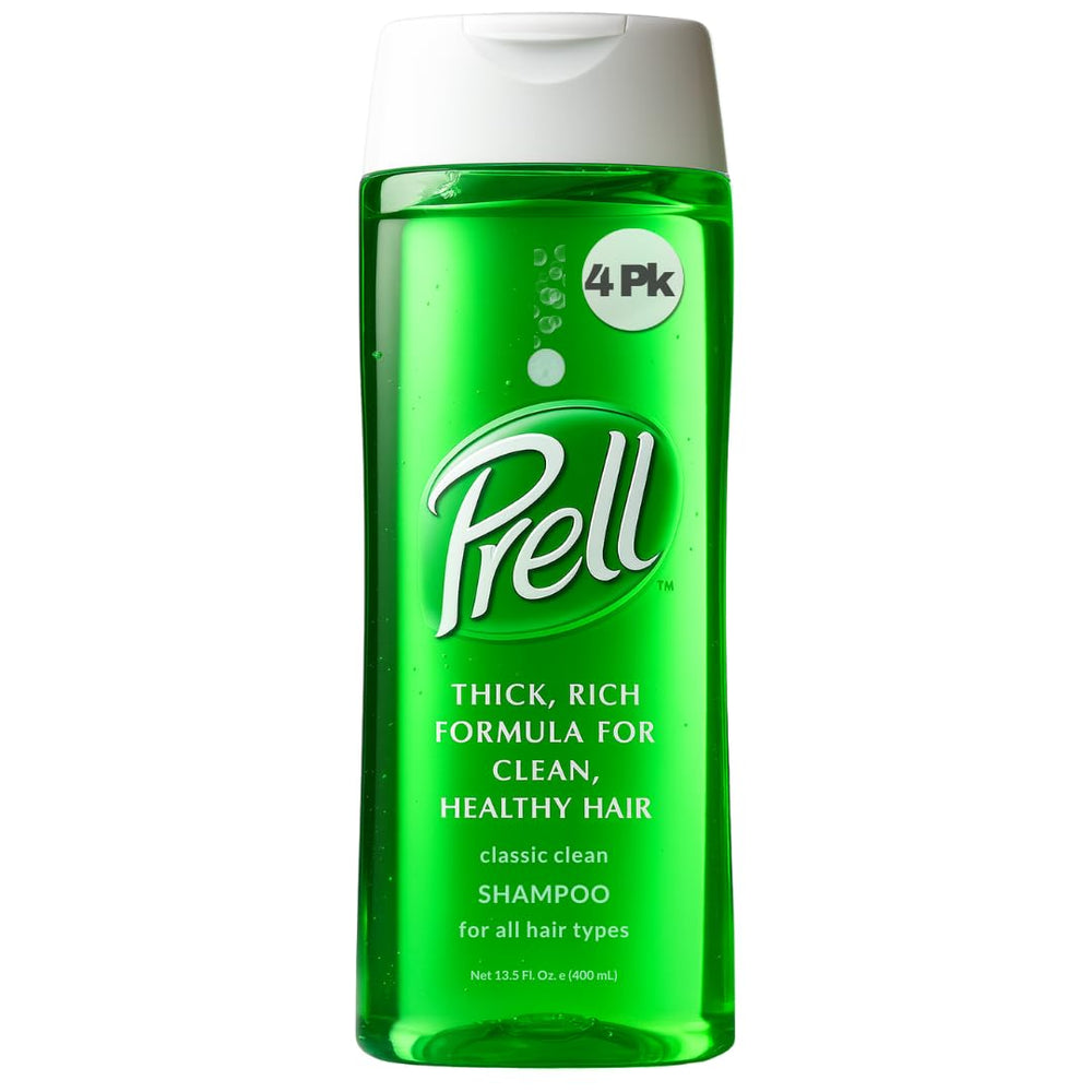Prell Original Green Shampoo — botella visible, limpieza profunda para el cabello.