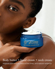 Premier Dead Sea Body Butter jar on vanity, gift-ready packaging.