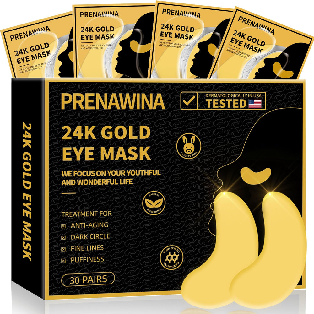 Parche bajo ojos 24K oro de Prenawina: efecto revitalizante para ojeras y hinchazón.
