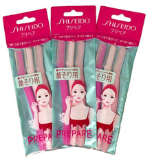 Prepare FT Shiseido facial razor close-up for precise grooming.