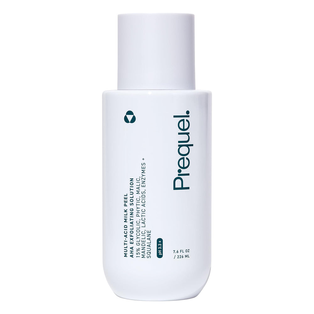 Prequel Skin Multi-Acid Milk Peel bottle ready for at-home exfoliation and hydration