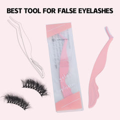 Pretty memory eyelash applicator stainless steel body offers durable lash handling.