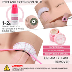 Pretty memory practice adhesive for safe, hands-on lash technique training