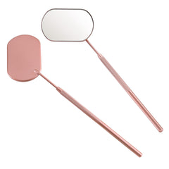 Pretty Memory lash mirror in rose gold showing a wide view for precise lash work
