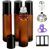 PrettyCare amber glass roller bottle 10ml for essential oils and travel