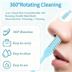 prgislew nose hair trimmer 2-in-1 safety-rounded-edges protect nasal skin.