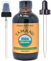 Prime Natural Tamanu Aceite en botella con bomba, hidratación suave para el rostro.