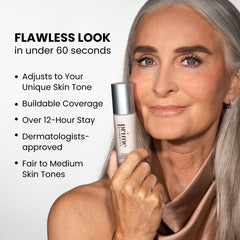 Prime Prometics application demo with brush delivering buildable light-to-medium coverage.