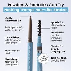 Five shade range helps blend with gray or graying brows.
