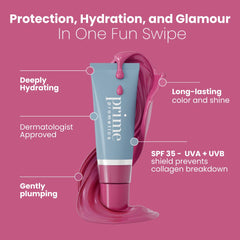 PrimeLip swatch shows vibrant shade suitable for mature complexions.