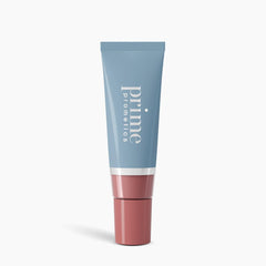 PrimeLip SPF 35 Lip Oil gloss close-up with shiny, hydrated lips.
