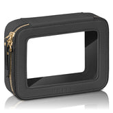 Prite clear makeup bag with black zipper offers quick access and visibility.