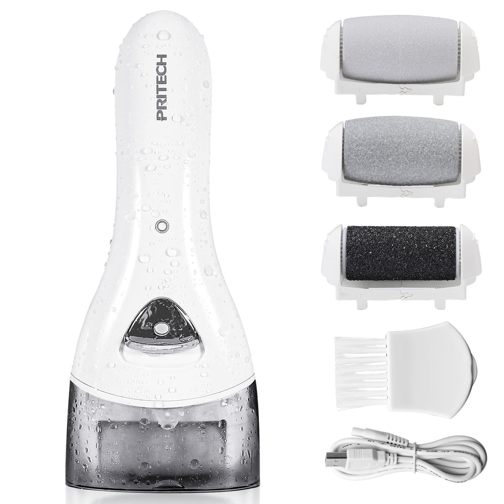 PRITECH electric feet callus remover compact design for easy at-home pedicures.