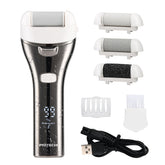 PRITECH electric foot callus remover front view shows compact ergonomic design for easy handling.