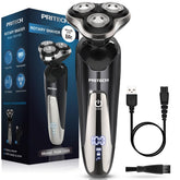PRITECH electric razor dual-track blades closeup for a precise shave
